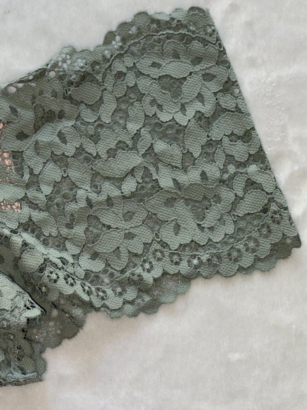 Victoria's Secret Stretch Floral Lace Shortie Cheeky Panty - Mint Green
